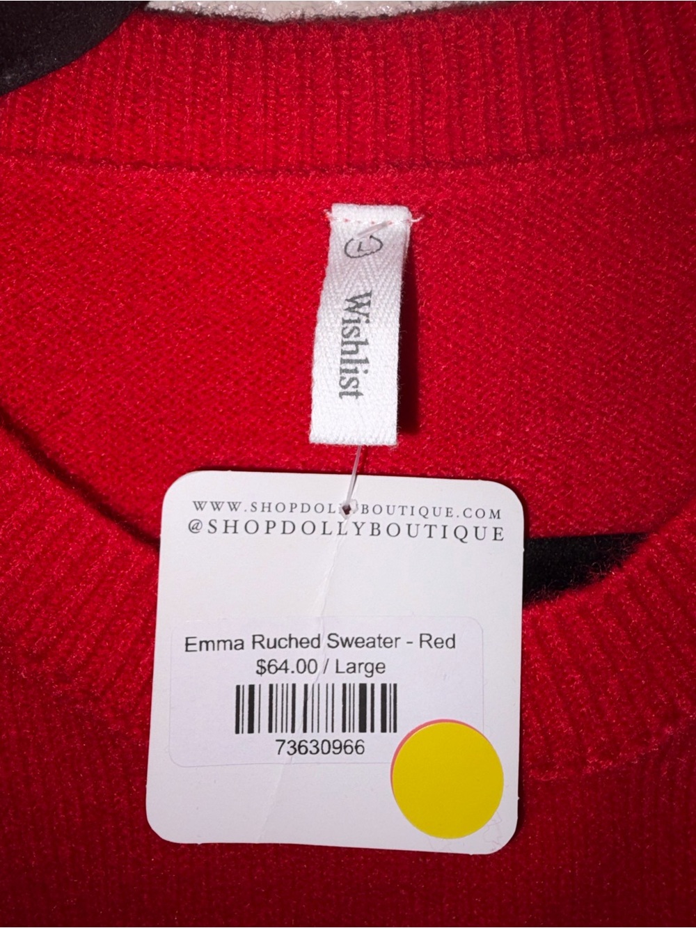 ❤️🎀NWT Wishlist "Emma Ruched Sweater” Functional Side Bows🎀🎀Detail • Red❤️ Large - Picture 7 of 12